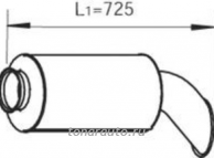 80402 Глушитель основной (бочка) Volvo круглый с выхлопной трубой (маленькая)