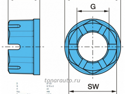 Гайка осевая ступицы колеса прицепа М70х2/SW100 (43 мм) BPW
