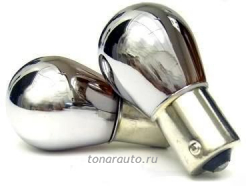 PY21W Chrome Design (Amber) bulb 12V 21W  BAU15s  оранж. анти блик