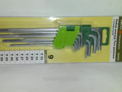 Набор ключей Torx r-образный  9пр T10-T50 Vorel 56478