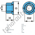 Гайка колеса крепежная M22X1,5 H=27 SW=32 BPW