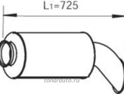 80402 Глушитель основной (бочка) Volvo круглый с выхлопной трубой (маленькая)