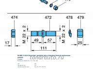 Комплект деталей для установки болтов крепления колеса M22x2/M22x2 BPW