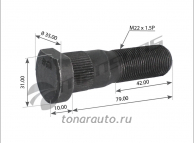 800071 Шпилька колесная RVI Magnum E-tech, Premium dCi11 задняя (диск. тормоз)